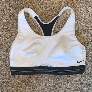 White Nike sports bra